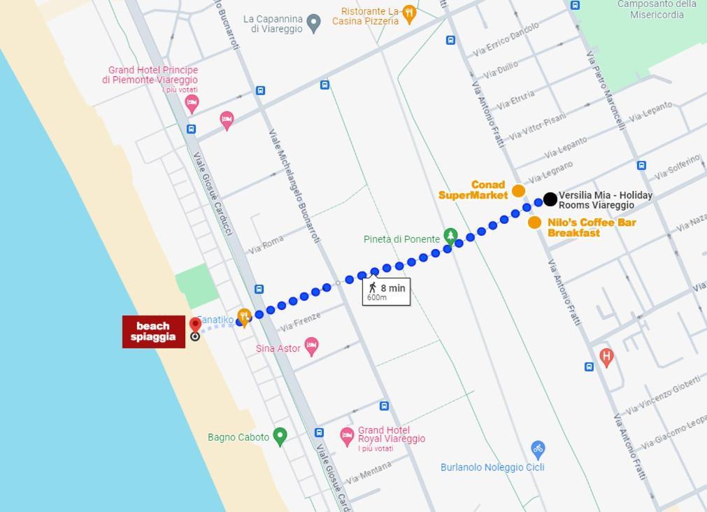 Versilia Mia - Beach At 8Min By Walk! New Rooms! Air Condition! Viareggio Kültér fotó